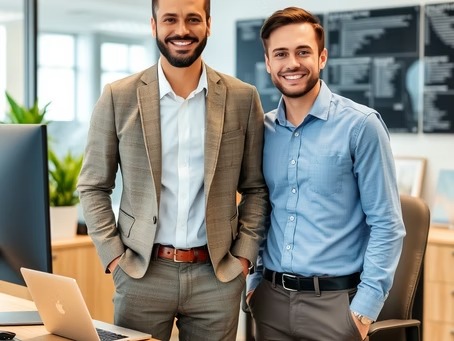 Two business leaders working together in an office